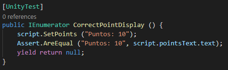 Consejos para testear tu juego de Unity - Función de prueba