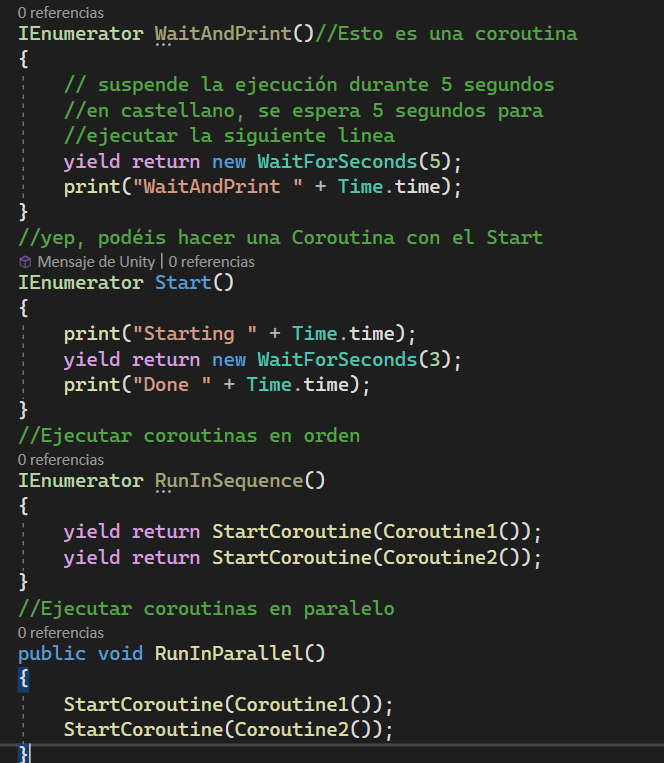Unity tips interesantes - Co Rutinas