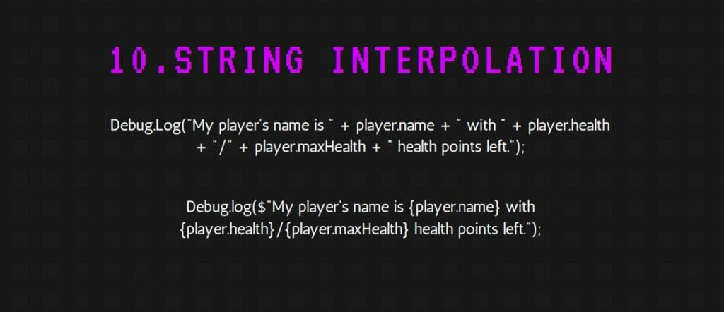 Unity tips interesantes - Inteporlación de strings
