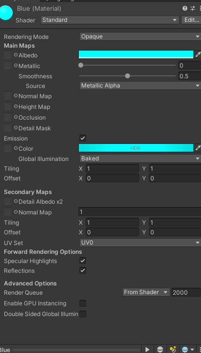 Como crear materiales emisivos en Unity